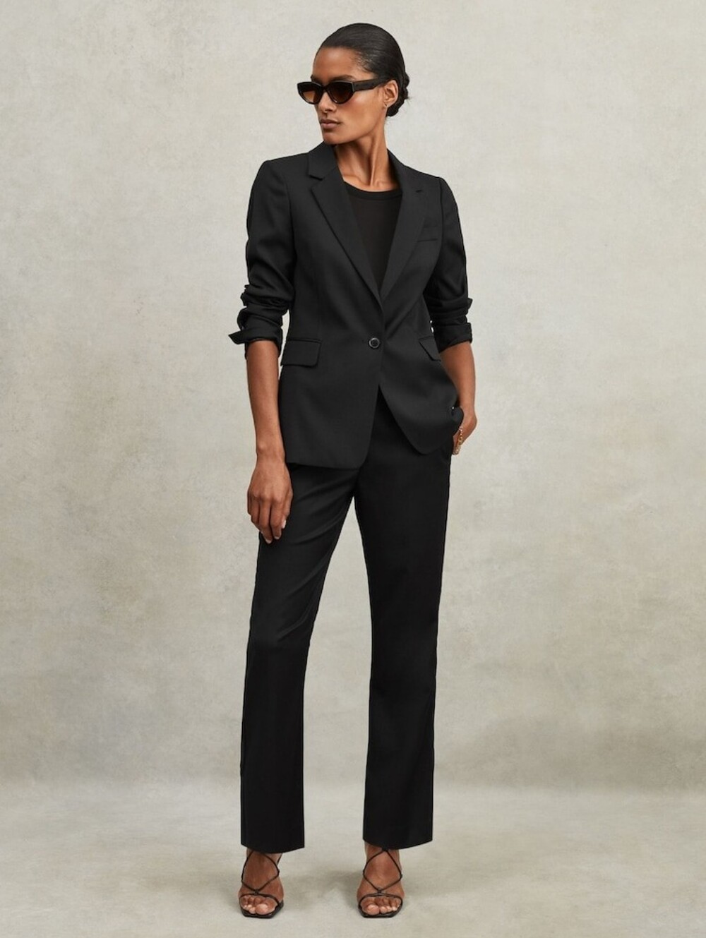 Reiss Haisley Single Breasted Suit Blazer in Black Size 4